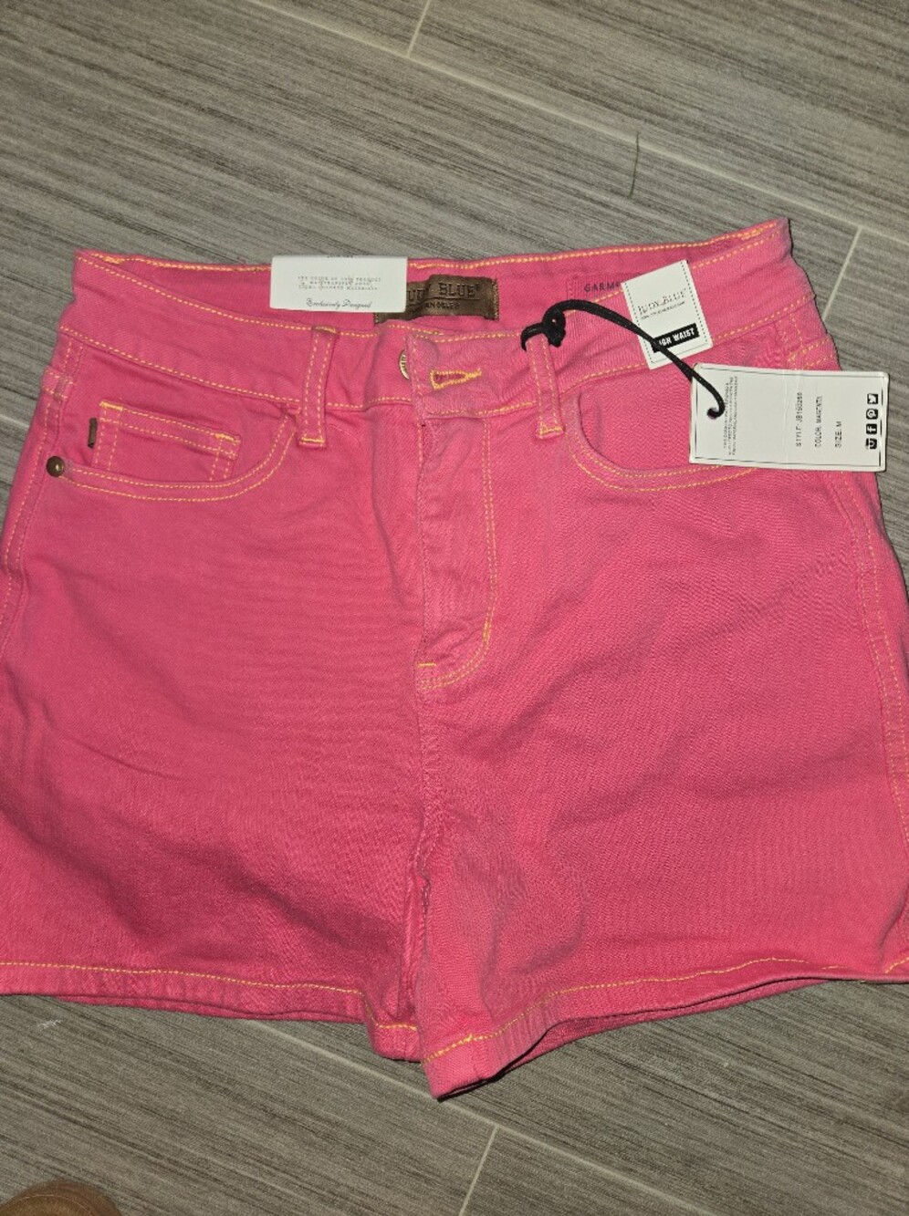 Judy Blue Neon Pink High Waist Women's Shorts Size M